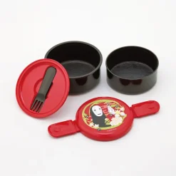 Maison Ghibli Cuisine Et Table|Bento Rond Deux Parties No Face rouge foncé - Le Voyage de Chihiro