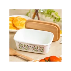 Maison Ghibli Cuisine Et Table|Beurrier émail avec couvercle bois Noiraudes 500ml - Mon Voisin Totor