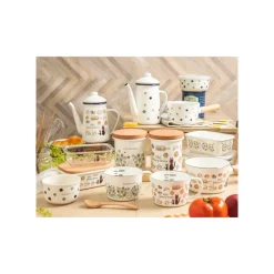 Maison Ghibli Cuisine Et Table|Beurrier émail avec couvercle bois Noiraudes 500ml - Mon Voisin Totor