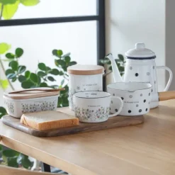 Maison Ghibli Cuisine Et Table|Beurrier émail avec couvercle bois Noiraudes 500ml - Mon Voisin Totor