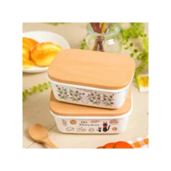 Maison Ghibli Cuisine Et Table|Beurrier émail avec couvercle bois Noiraudes 500ml - Mon Voisin Totor