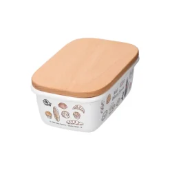 Maison Ghibli Cuisine Et Table|Beurrier émail avec couvercle bois Viennoiseries 500ml - Kiki la peti