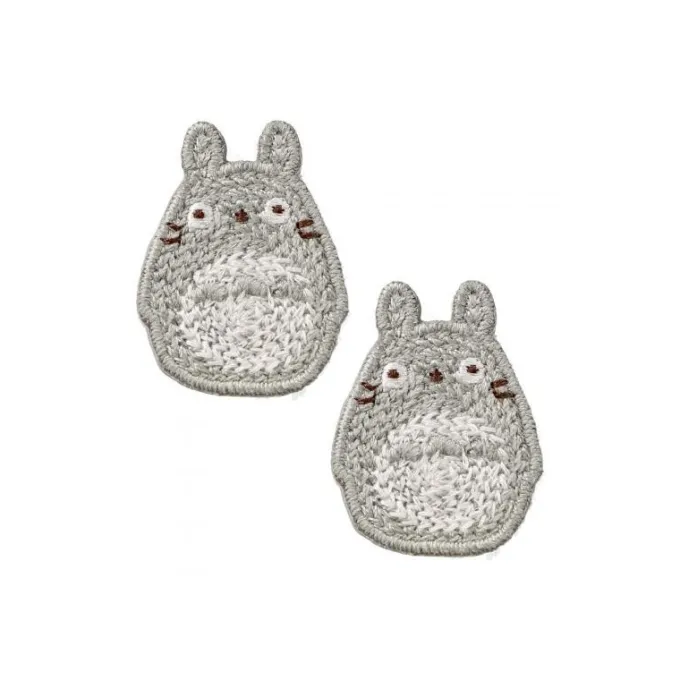 Maison Ghibli Bijoux|Bijou Boucle d’oreilles à Clips Broderie Totoro gris - Mon Voisin Tot