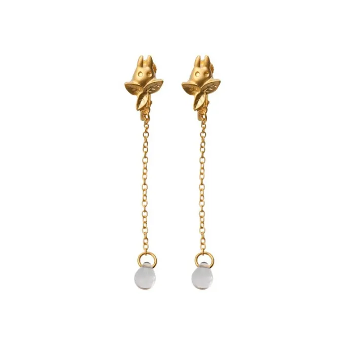 Maison Ghibli Bijoux|Bijou Boucle d’oreilles Clip Totoro Blanc Goutte - Mon Voisin Totoro
