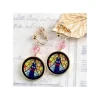 Maison Ghibli Bijoux|Bijou Boucles d’oreilles à clips Jiji Vitrail - Kiki la petite Sorciè