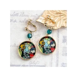 Maison Ghibli Bijoux|Bijou Boucles d’oreilles à clips Louise & Baron Vitrail - Si tu tends