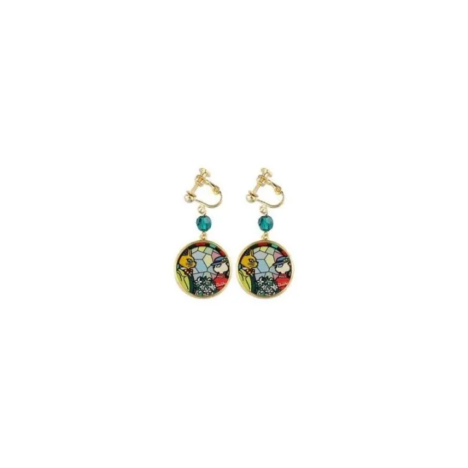 Maison Ghibli Bijoux|Bijou Boucles d’oreilles à clips Louise & Baron Vitrail - Si tu tends