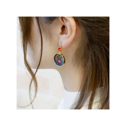 Maison Ghibli Bijoux|Bijou Boucles d’oreilles à clips Calcifer Vitrail- Le Chateau Ambulan