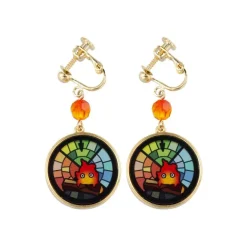 Maison Ghibli Bijoux|Bijou Boucles d’oreilles à clips Calcifer Vitrail- Le Chateau Ambulan