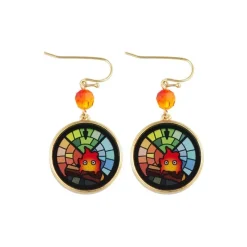Maison Ghibli Bijoux|Bijou Boucles d’oreilles Calcifer Vitrail- Le Château ambulant
