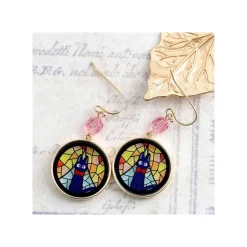 Maison Ghibli Bijoux|Bijou Boucles d’oreilles Jiji Vitrail - Kiki la petite Sorcière