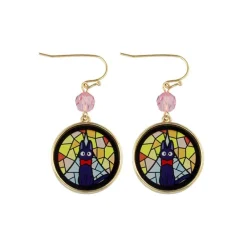 Maison Ghibli Bijoux|Bijou Boucles d’oreilles Jiji Vitrail - Kiki la petite Sorcière