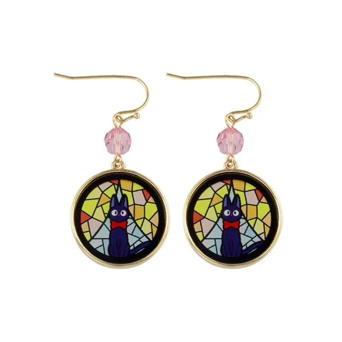 Maison Ghibli Bijoux|Bijou Boucles d’oreilles Jiji Vitrail - Kiki la petite Sorcière