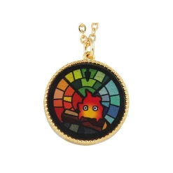 Maison Ghibli Bijoux|Bijou Pendentif Calcifer Vitrail- Le Château ambulant