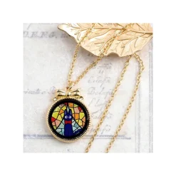 Maison Ghibli Bijoux|Bijou Pendentif Jiji Vitrail - Kiki la petite sorcière