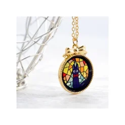 Maison Ghibli Bijoux|Bijou Pendentif Jiji Vitrail - Kiki la petite sorcière