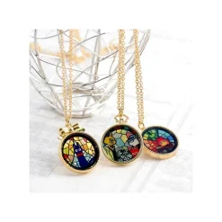 Maison Ghibli Bijoux|Bijou Pendentif Jiji Vitrail - Kiki la petite sorcière