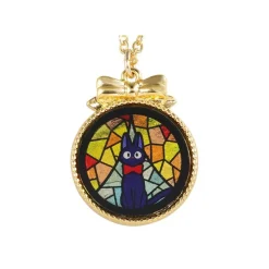 Maison Ghibli Bijoux|Bijou Pendentif Jiji Vitrail - Kiki la petite sorcière