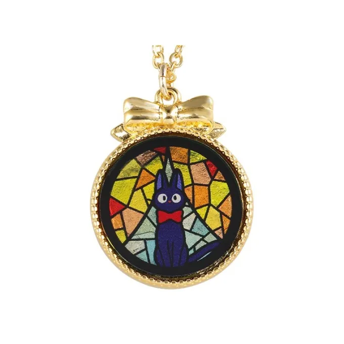 Maison Ghibli Bijoux|Bijou Pendentif Jiji Vitrail - Kiki la petite sorcière