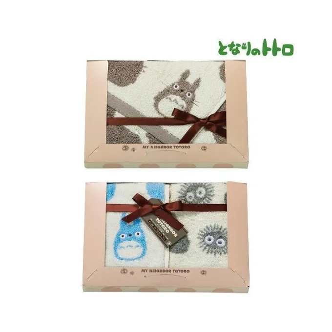 Maison Ghibli Linge De Maison|Boîte cadeau 3 serviettes Totoro&Noiraudes - Mon Voisin Totoro