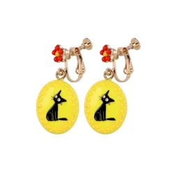 Maison Ghibli Bijoux|Boucles d’oreilles à clips fantaisie jaunes Jiji - Kiki la petite sor