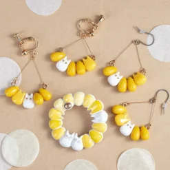 Maison Ghibli Bijoux|Boucles d’oreilles Totoro blanc & Maïs - Mon Voisin Totoro