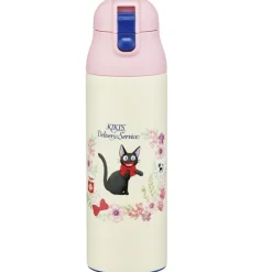 Maison Ghibli Cuisine Et Table|Bouteille Thermos 500ml Jiji Guirlande de fleurs - Kiki la petite sorcière