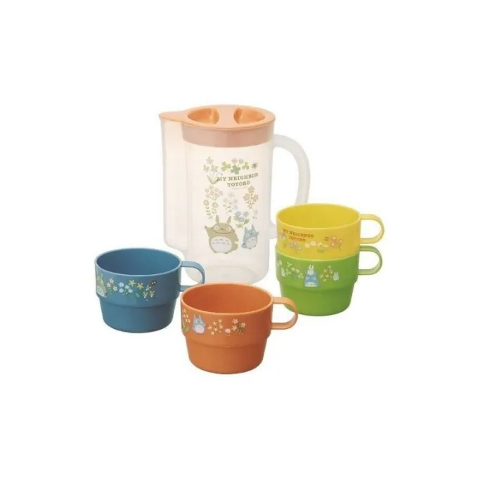 Maison Ghibli Cuisine Et Table|Carafe Et 4 Tasses Totoro Fleur - Mon Voisin Totoro