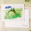 Maison Ghibli Cartes Postales Et Papier À Lettres|Carte de vœux aquarelle 24 x 15,8 cm Mei & Totoro & Sakura - Mon Vois