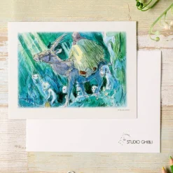 Maison Ghibli Cartes Postales Et Papier À Lettres|Carte de vœux aquarelle 24 x 15,8 cm Ashitaka dans la forêt - Prince