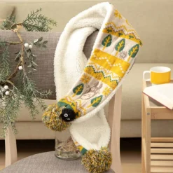 Maison Ghibli Textile|Écharpe à pompons Totoro & Noiraudes - Mon Voisin Totoro
