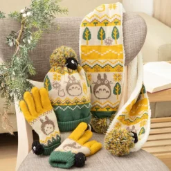 Maison Ghibli Textile|Écharpe à pompons Totoro & Noiraudes - Mon Voisin Totoro