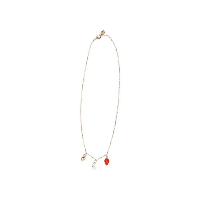 Maison Ghibli Bijoux|Collier Totoro Blanc Et Fraises - Mon Voisin Totoro