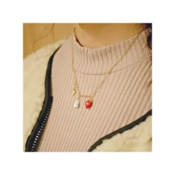 Maison Ghibli Bijoux|Collier Totoro Blanc Et Fraises - Mon Voisin Totoro