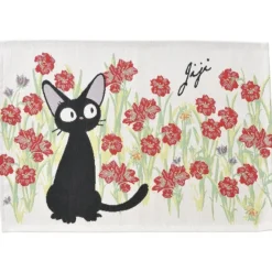 Maison Ghibli Cuisine Et Table|Dessous de table Jiji Fleurs Rouges - Kiki la petite sorcière