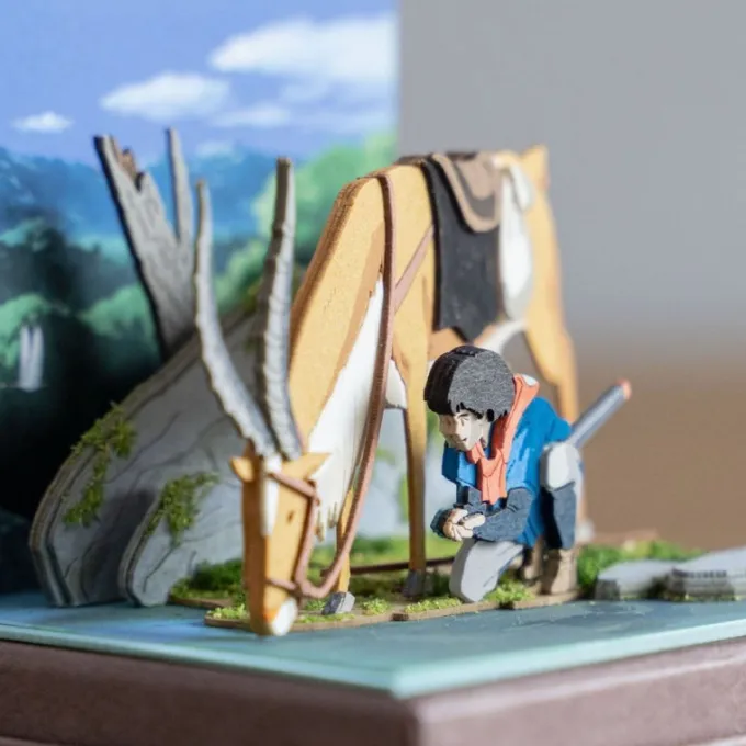 Maison Ghibli Loisirs Créatifs|Diorama papier Ashitaka et Yakuru -Princesse Mononoké