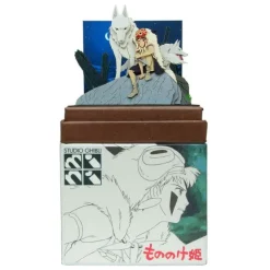 Maison Ghibli Loisirs Créatifs|Diorama papier San et Moro sur un rocher -Princesse Mononoké