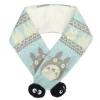 Maison Ghibli Textile|ECHARPE A POMPONS HIVER BLEU – MON VOISIN TOTORO