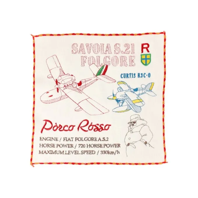 Maison Ghibli Linge De Maison|Mini Serviette Hydravions 25x25 cm - Porco Rosso