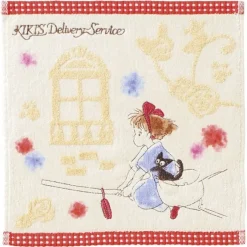 Maison Ghibli Linge De Maison|Mini Serviette Kiki sur son balai 25x25 cm - Kiki la petite sorcière