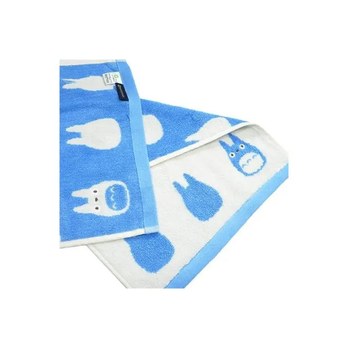 Maison Ghibli Linge De Maison|Mini Serviette Silhouette Totoro Bleu 33x36 cm - Mon Voisin Totoro