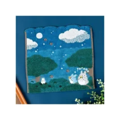 Maison Ghibli Linge De Maison|Mini Serviette Sous la lune 25x25 cm - Mon Voisin Totoro