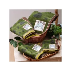 Maison Ghibli Linge De Maison|Mini Serviette Vert Automne 25x25 cm - Mon Voisin Totoro