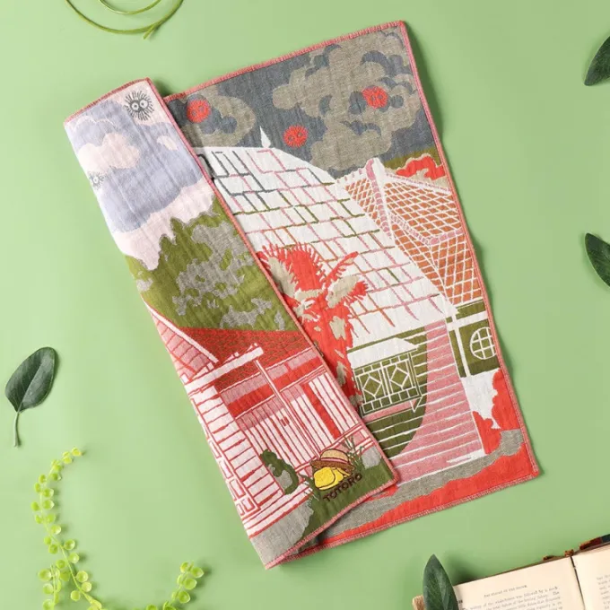 Maison Ghibli Textile|Mouchoir Imabari Maison de Satsuki & Mei 40x40 cm - Mon Voisin Totor