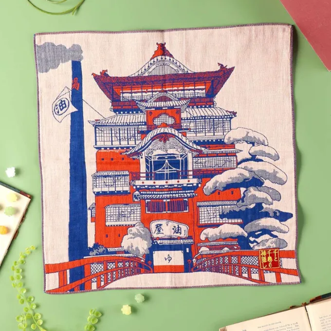 Maison Ghibli Textile|Mouchoir Imabari Palais d’Arubaya 40x40 cm - Le Voyage de Chihiro
