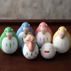 Maison Ghibli Jouets|Pack 2 Figurines Roly-poly Perruches Rouge & Jaune - Le Garçon et le