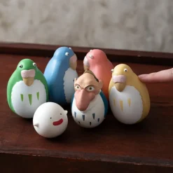 Maison Ghibli Jouets|Pack 2 Figurines Roly-poly Héron & Warawara - Le Garçon et le Héron