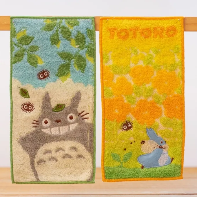 Maison Ghibli Linge De Maison|Pack 2 Mini-Serviettes Totoro Gris et Bleu 20 x 10 cm - Mon Voisin To