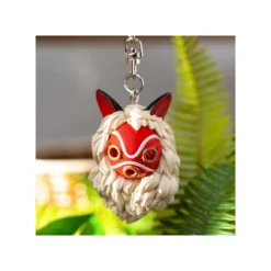 Maison Ghibli Porte-Clés|Porte-Clés Masque de San et Kodama - Princesse Mononoké