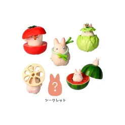 Maison Ghibli Figurines|Pose Coll Assort 6 figurines Totoro Blanc Légumes - Mon Voisin Totoro